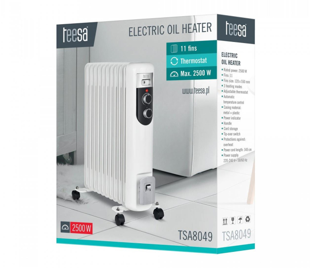 Teesa Grzejnik olejowy 2500W 11 żeberek - 1251424 - zdjęcie